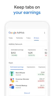 Google AdMob android App screenshot 3